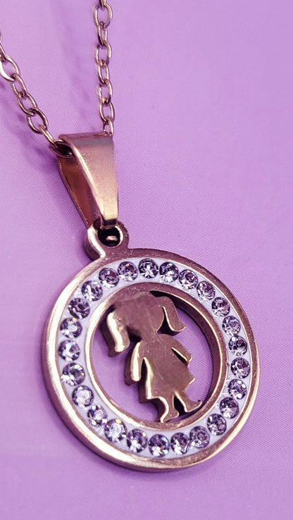 Pavé Crystal Girl Necklace