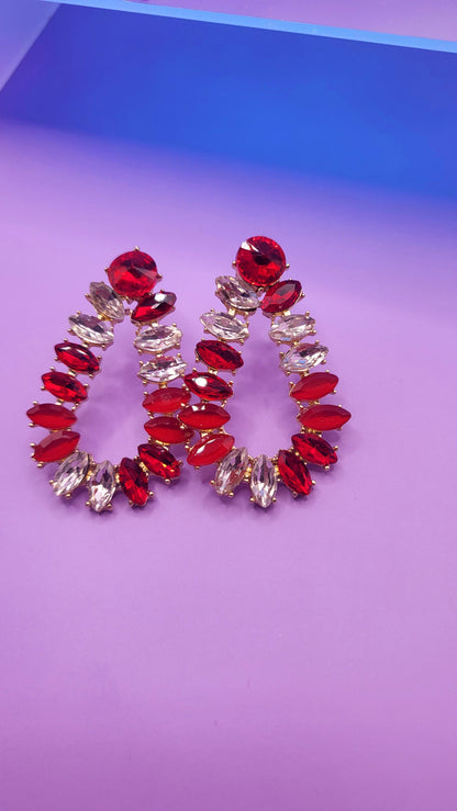 Oval Crystal Drop and Dangle Earrings