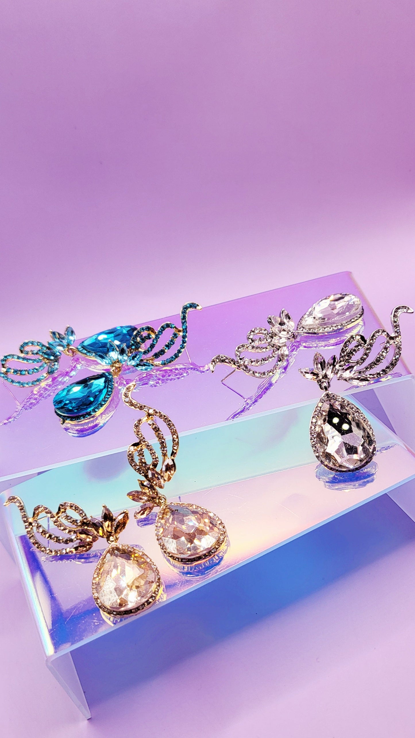 Sweetheart Crystal Drop and Dangle Earrings