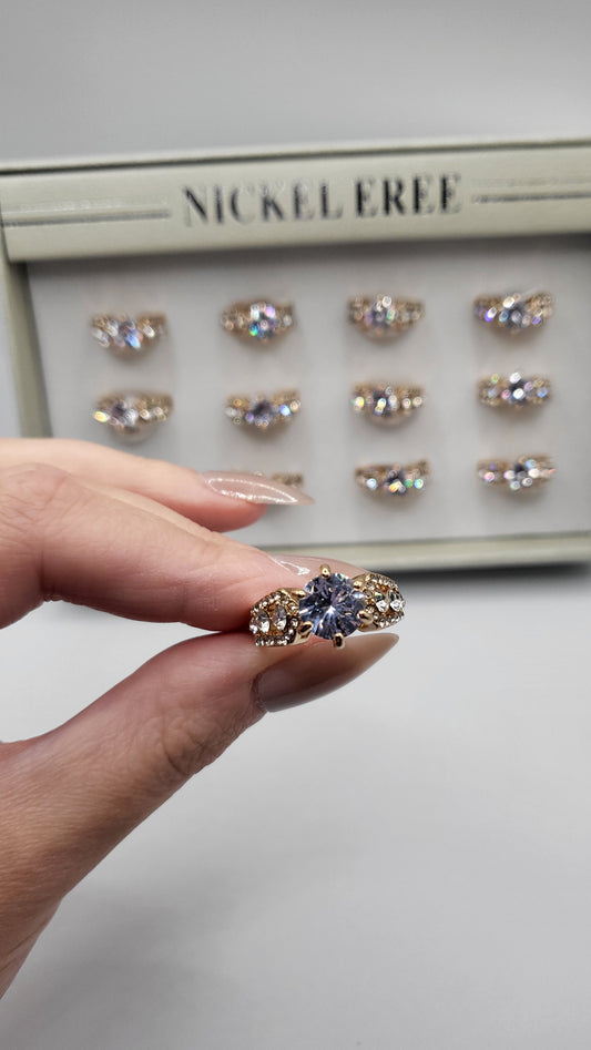 Ultimate Crystal Ring Gold Box set of 12