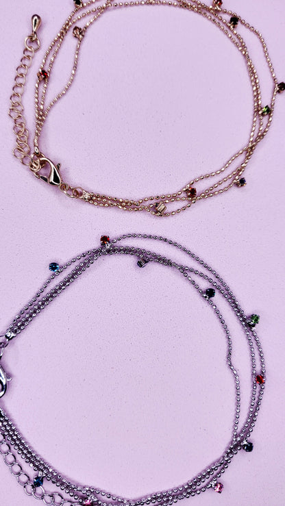Rainbow Gem Crystal Anklet