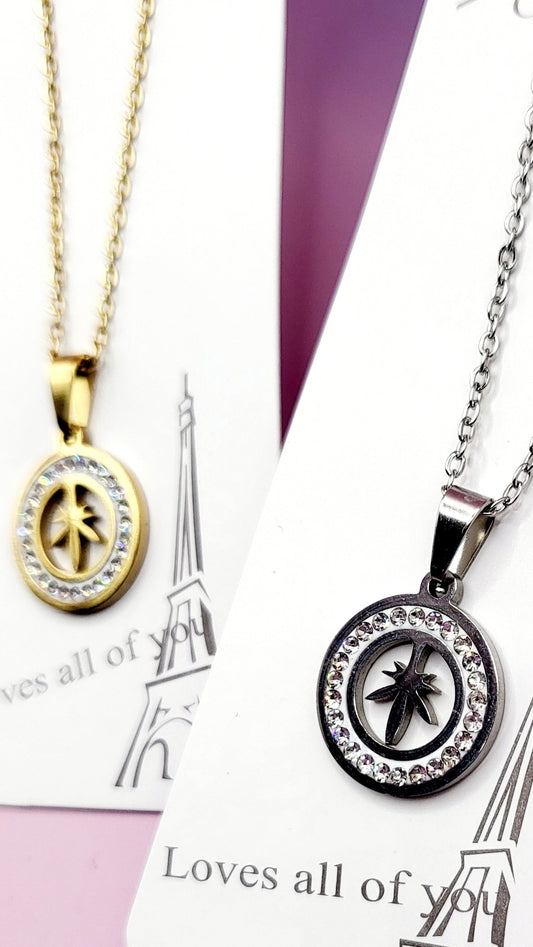 Pavé Crystal Leaf Necklace