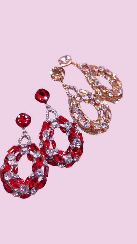 Oval Crystal Drop and Dangle Earrings
