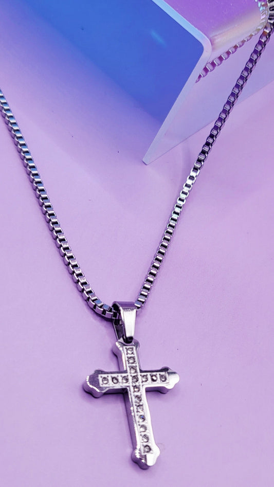 Petite Silver Cross Necklace