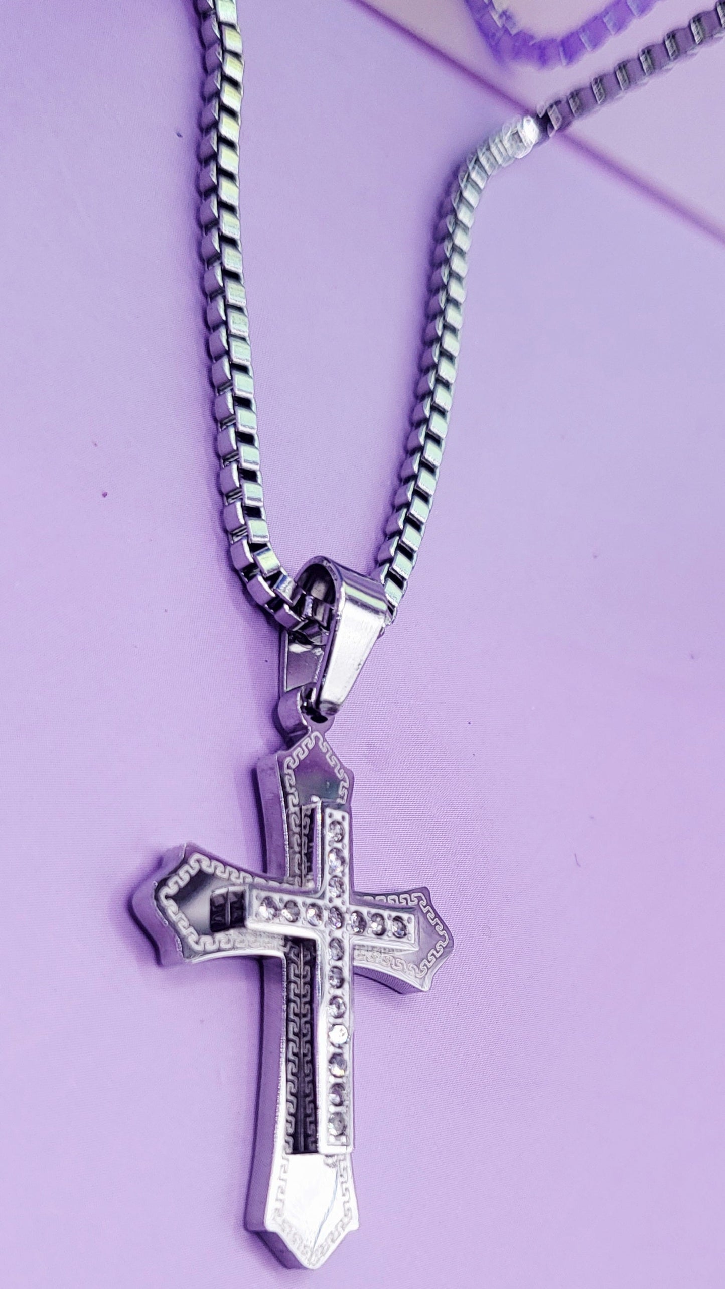 Shining Silver Cross Necklace