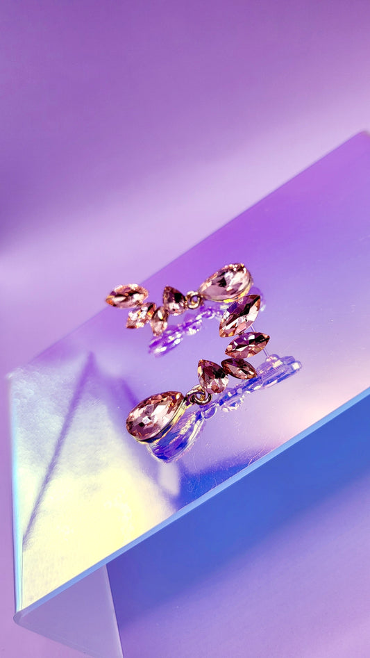 Rose Crystal Drop and Dangle Earrings