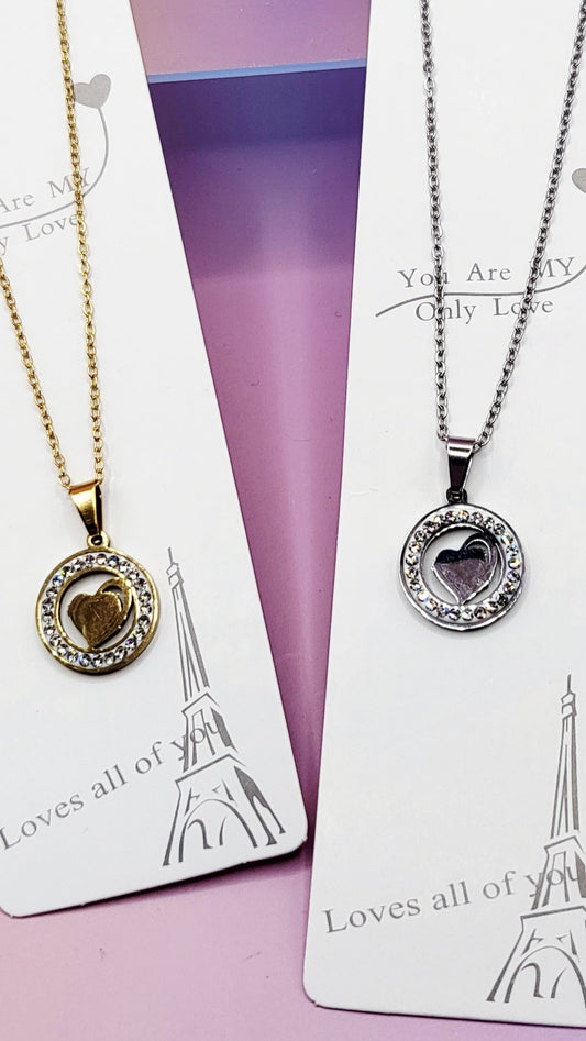 Pavé Crystal Heart Necklace