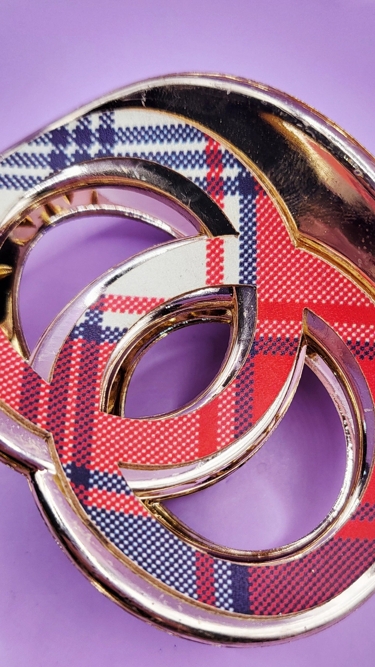 Tartan Round Hair Clamps Pack of 12