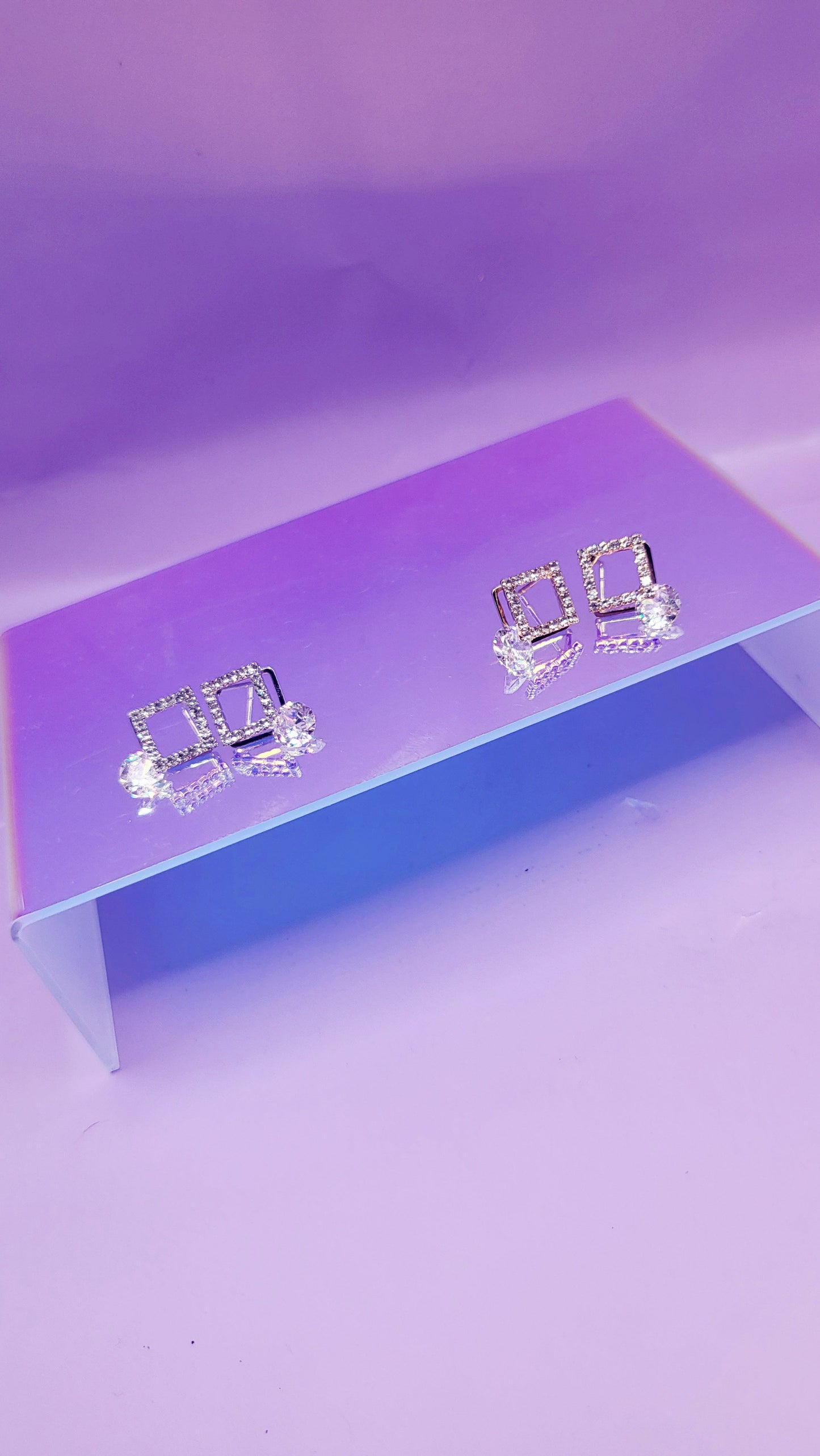 Square Crystal Stud Earrings