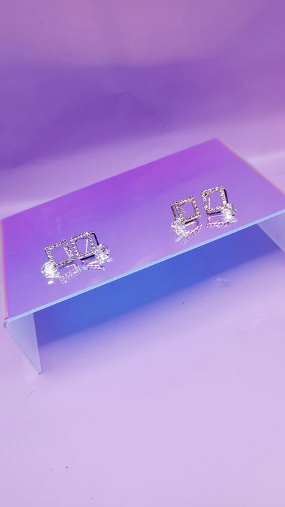 Square Crystal Stud Earrings