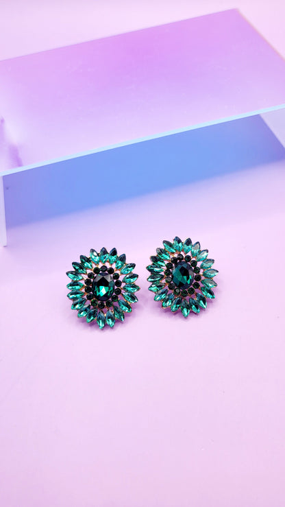 Vivid Crystal Stud Earrings