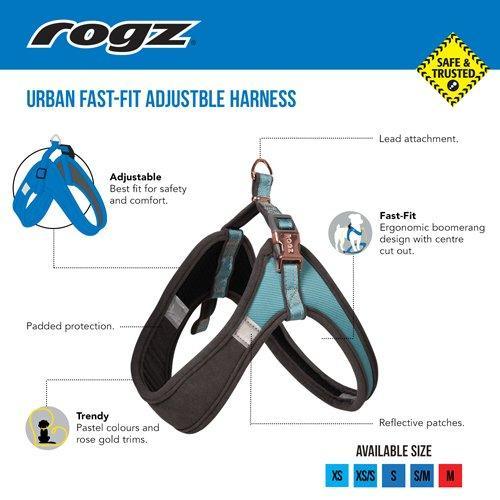 Rogz URBAN Adj Fast-Fit Harness Dove Grey