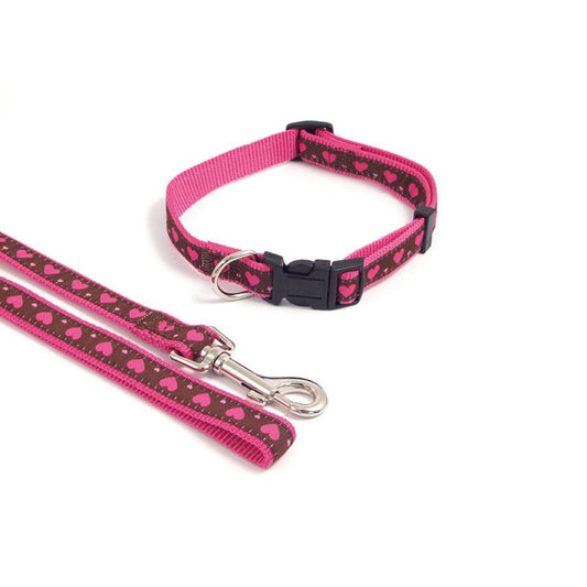 Rosewood Pink Heart Collar 45 - 70cm