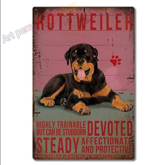 Rottweiler Tin Sign