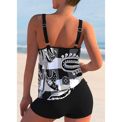 Plus Size Womens Ruffle Tankini Shorts Set Swimming Costume Swimsuit Swim Dress