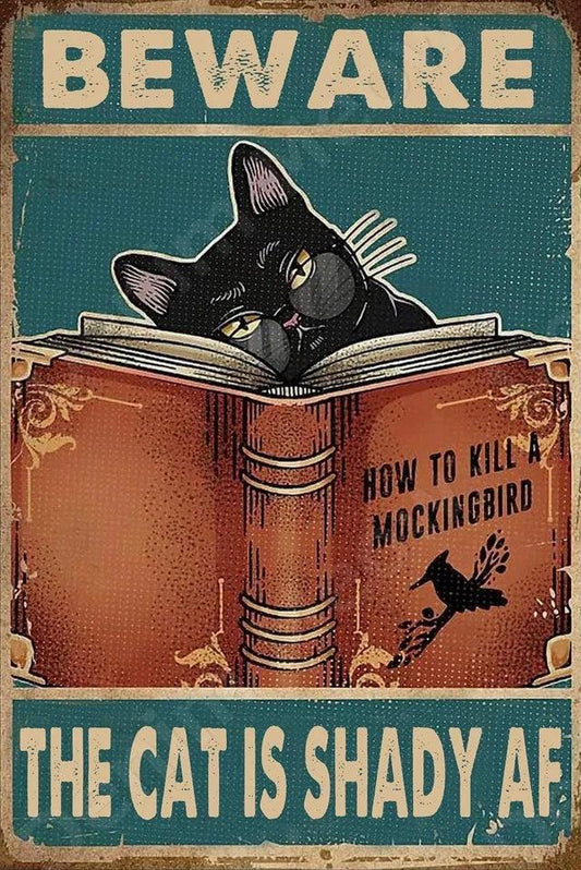 Shady AF Cat Tin Sign