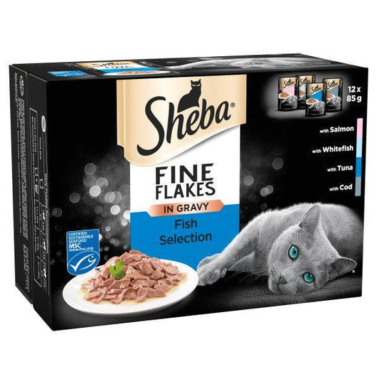 SHEBA Sauce Collection Adult Cat Food Fish Selection 48 Pack, 85g