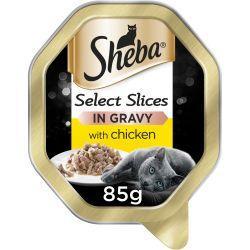 Sheba Select Slices Cat Food Tray with Chicken in Gravy,  22x 85g