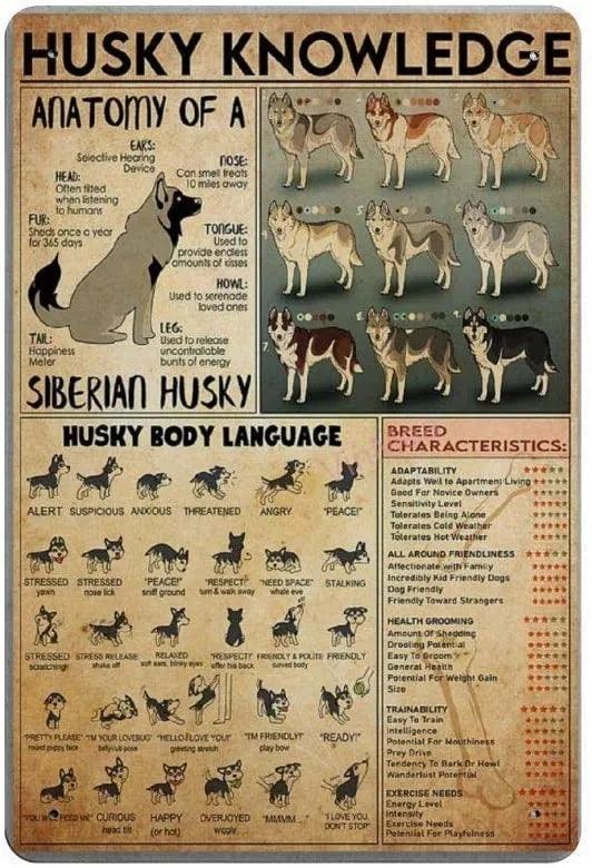 Siberian Husky Knowledge Tin Sign