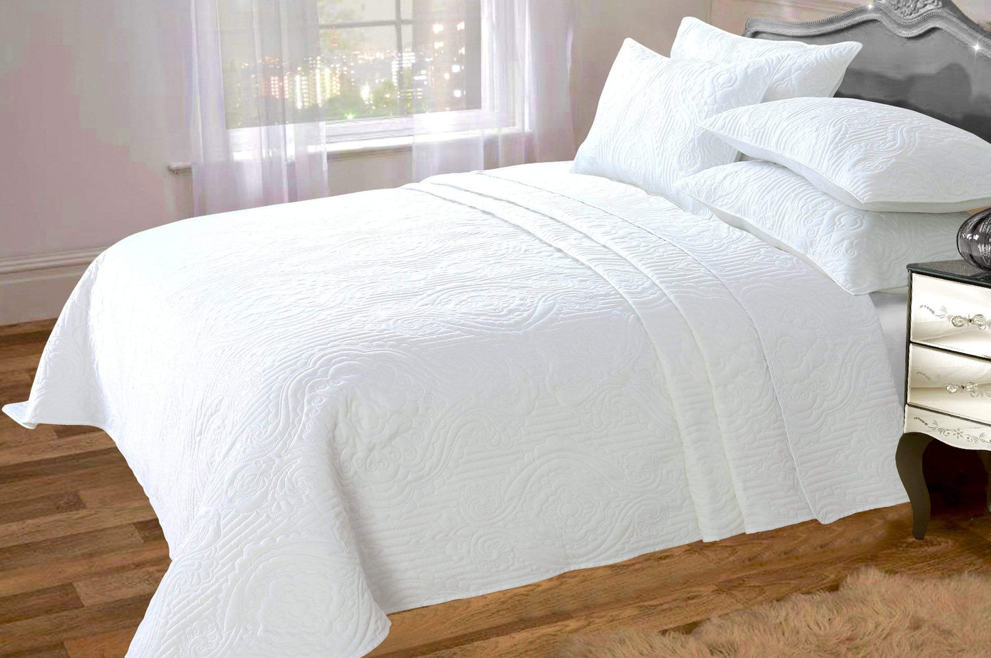 Sorrento Luxurious Embossed Quilted Bedspread Set with Versatile Comfort Ideal for Sofa or Bedding Available in Multiple Colours and Sizes by OLIVIA ROCCO