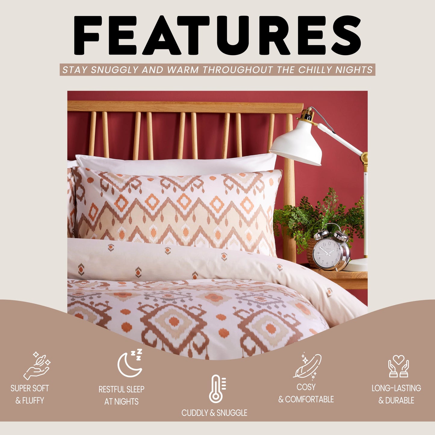 Taxila Duvet Cover Set Easy Care Quilt Covers with Pillowcases Super Soft Reversible Bedding Bed Linen Sets for Bedroom Décor by OLIVIA ROCCO