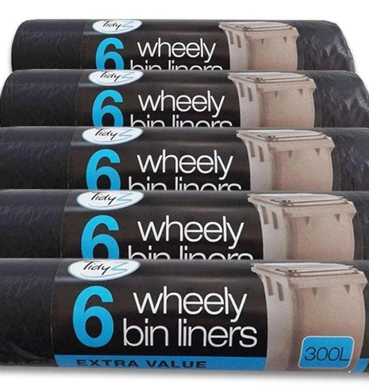 Tidyz 30 Extra Large Wheelie Bin Liners Waste Rubbish Bags 300L