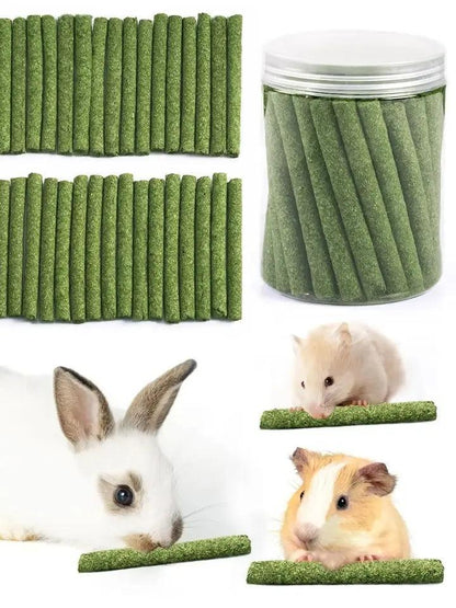 Timothy Hay Sticks 38PCS - Natural Timothy Grass Molar Teeth Stick Chew Toys for Bunnies, Chinchillas, Guinea Pigs, Hamsters
