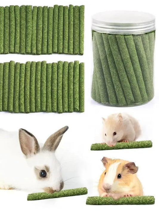 Timothy Hay Sticks 38PCS - Natural Timothy Grass Molar Teeth Stick Chew Toys for Bunnies, Chinchillas, Guinea Pigs, Hamsters