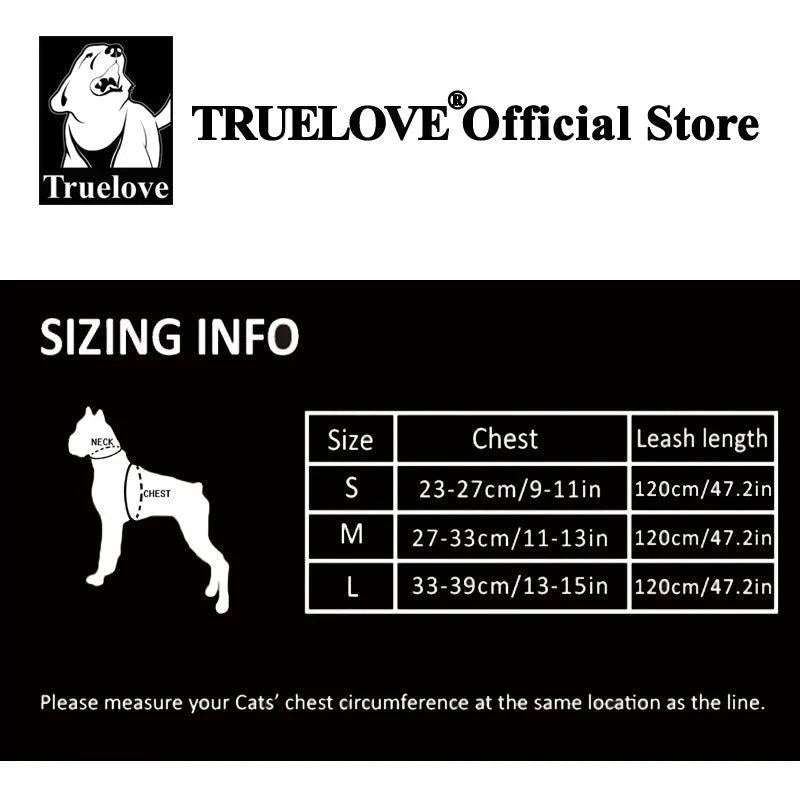 Truelove Pet Harness Leash Set No Escape Proof Soft Waking Adjustable Vest for Puppy Comfortable Outdoor Lightweight TLH3911