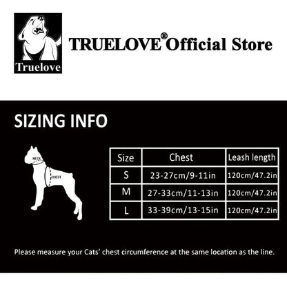 Truelove Pet Harness Leash Set No Escape Proof Soft Waking Adjustable Vest for Puppy Comfortable Outdoor Lightweight TLH3911
