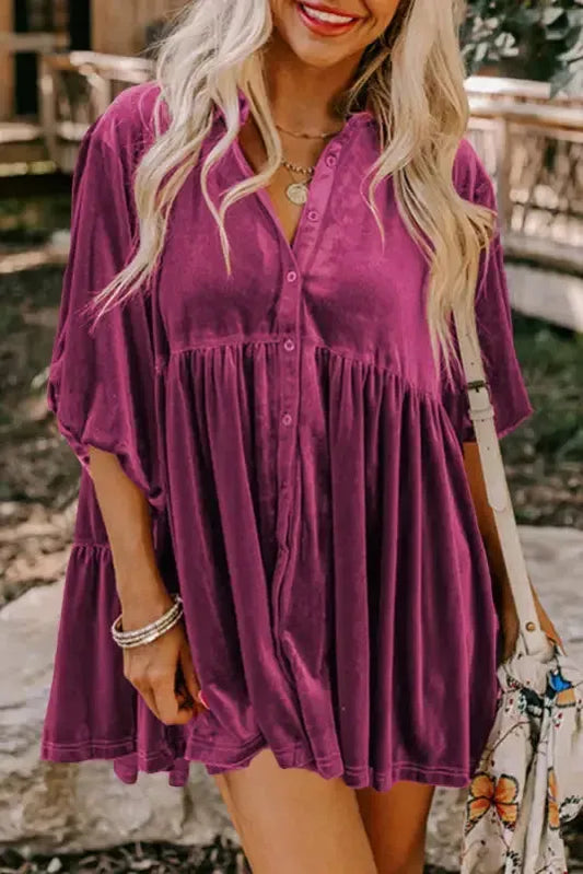 Tunic Babydoll Velvet Shirt-0