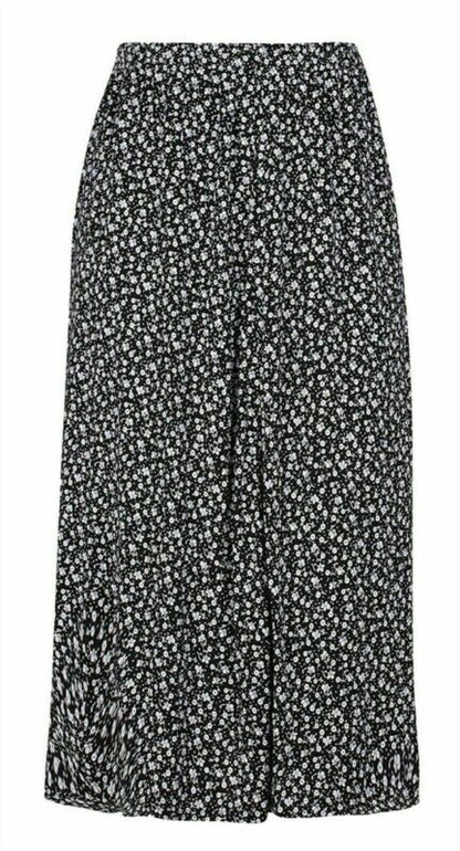 Womens Paisley Floral Printed Elasticated Stretch Skirt Waist Ladies Midi Skirt