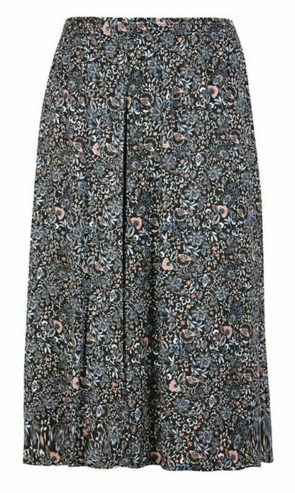 Womens Paisley Floral Printed Elasticated Stretch Skirt Waist Ladies Midi Skirt