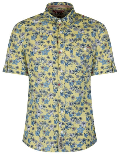 Tokyo Laundry Mens Pure Cotton Short Sleeve Hawaiian Floral Holiday Party Shirts