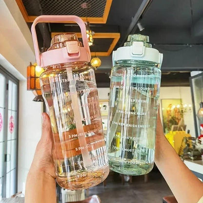 Water Bottle 2L - With Straw