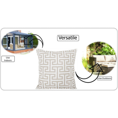 Waterproof Breathable Milano Natural Hollowfibre Filled Cushions 43x43cm for Outdoor Garden Bench Sofa or Indoor Use by OLIVIA ROCCO