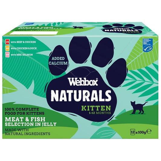 Webbox Natural Kitten Mixed Jelly Pouch 12x100g