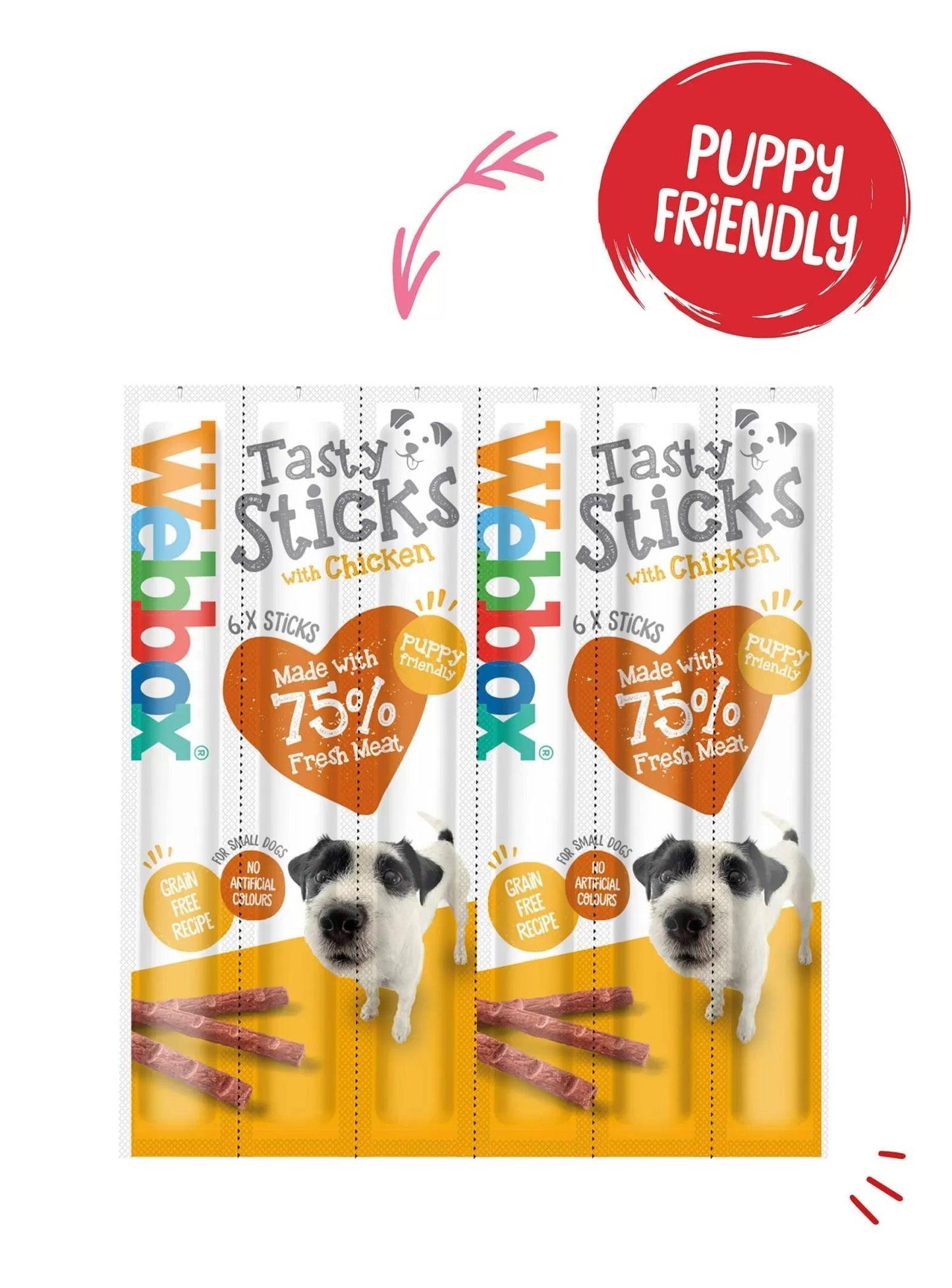 Webbox Tasty Sticks Chicken Small  6 Sticks