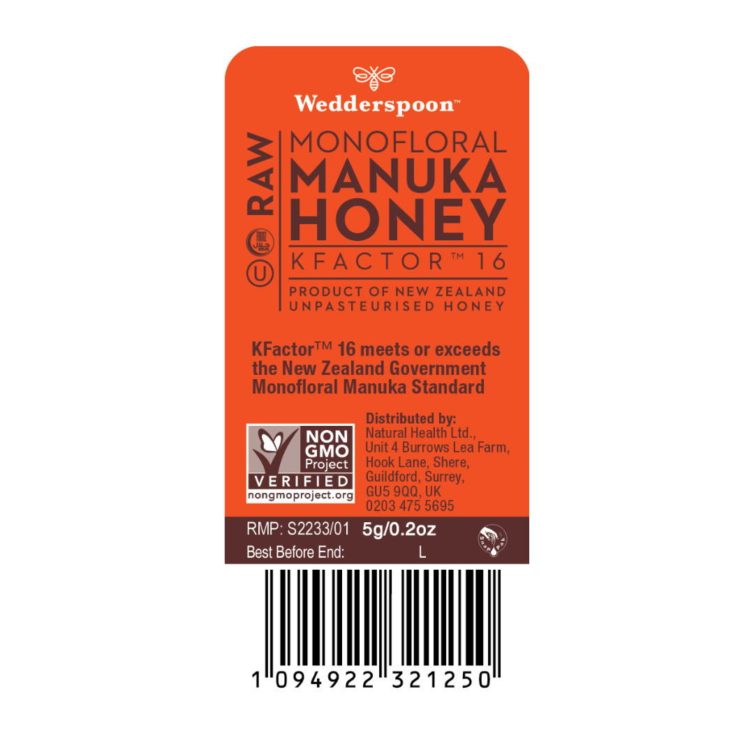Wedderspoon Raw Manuka Honey Travel Sachets 24-Pack