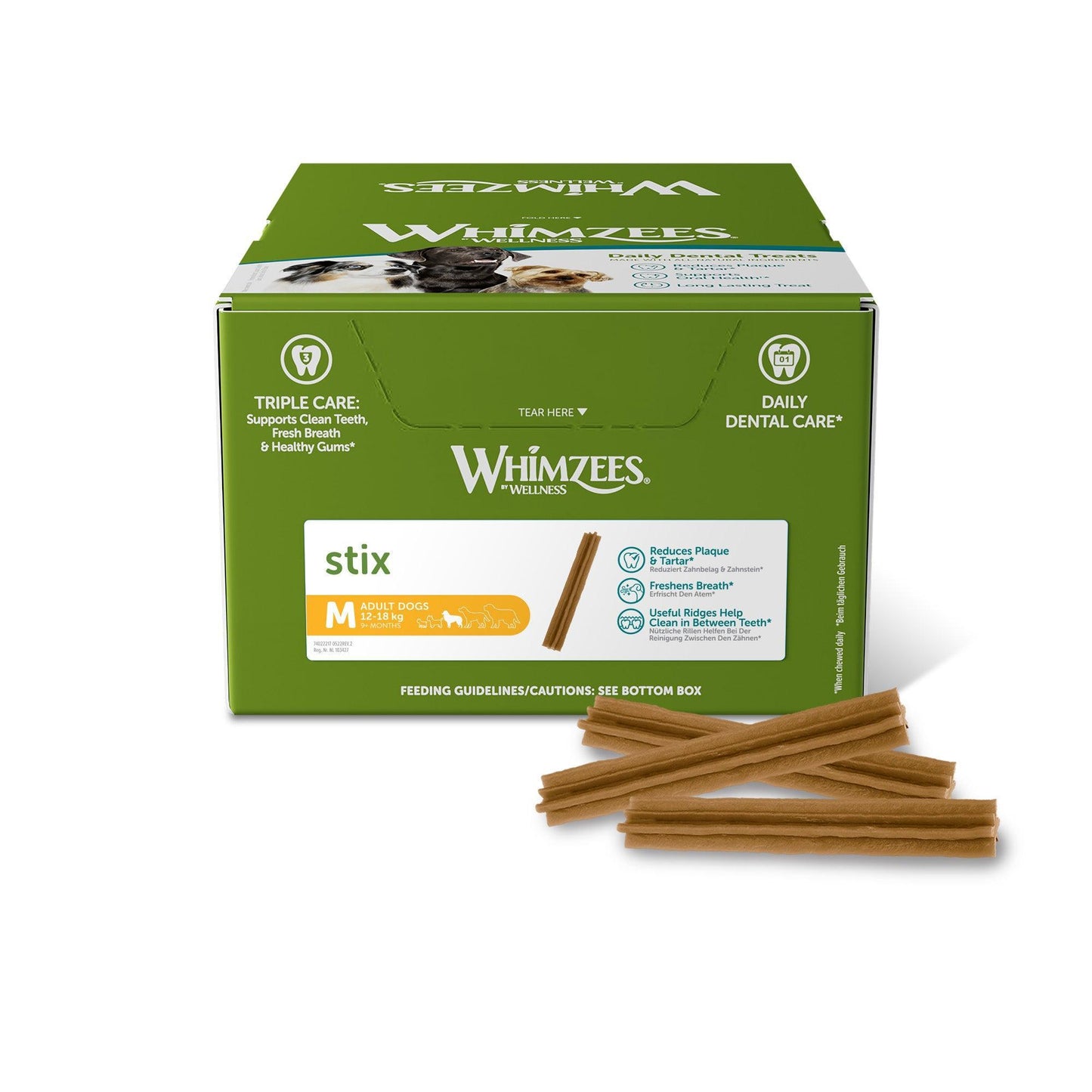 Whimzees Stix Box Med 100x150mm