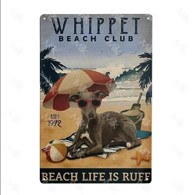 Whippet Dog Tin Sign