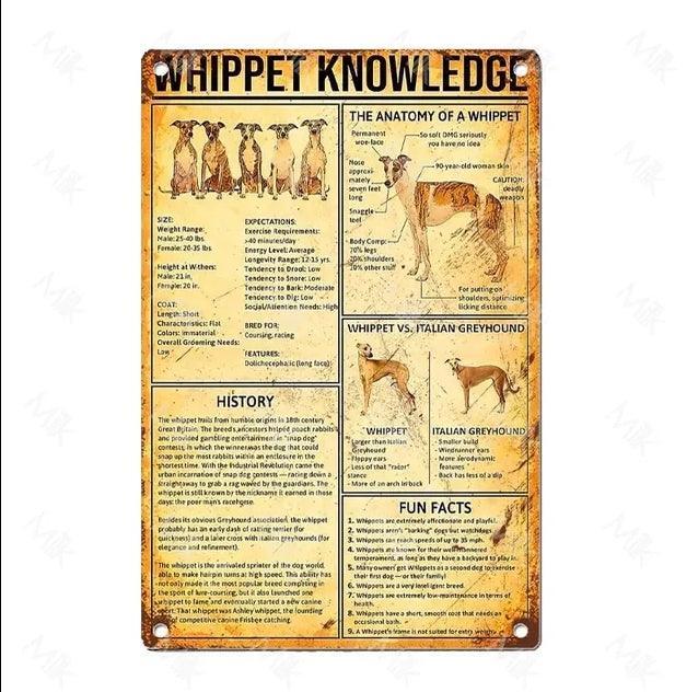 Whippet Dog Tin Sign