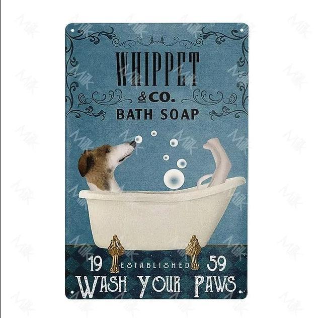 Whippet Dog Tin Sign