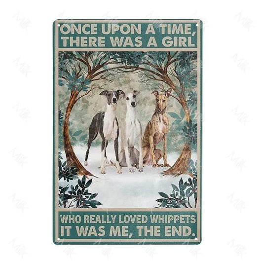 Whippet Dog Tin Sign