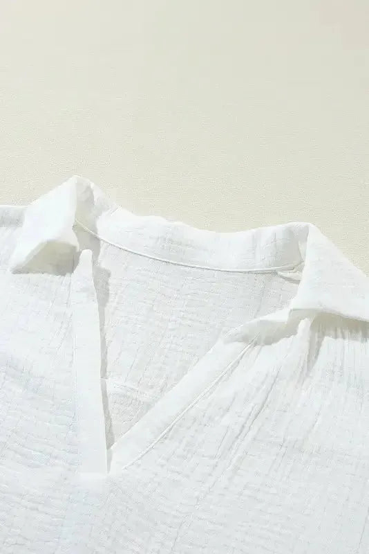 White Crinkled Lace Blouse-2