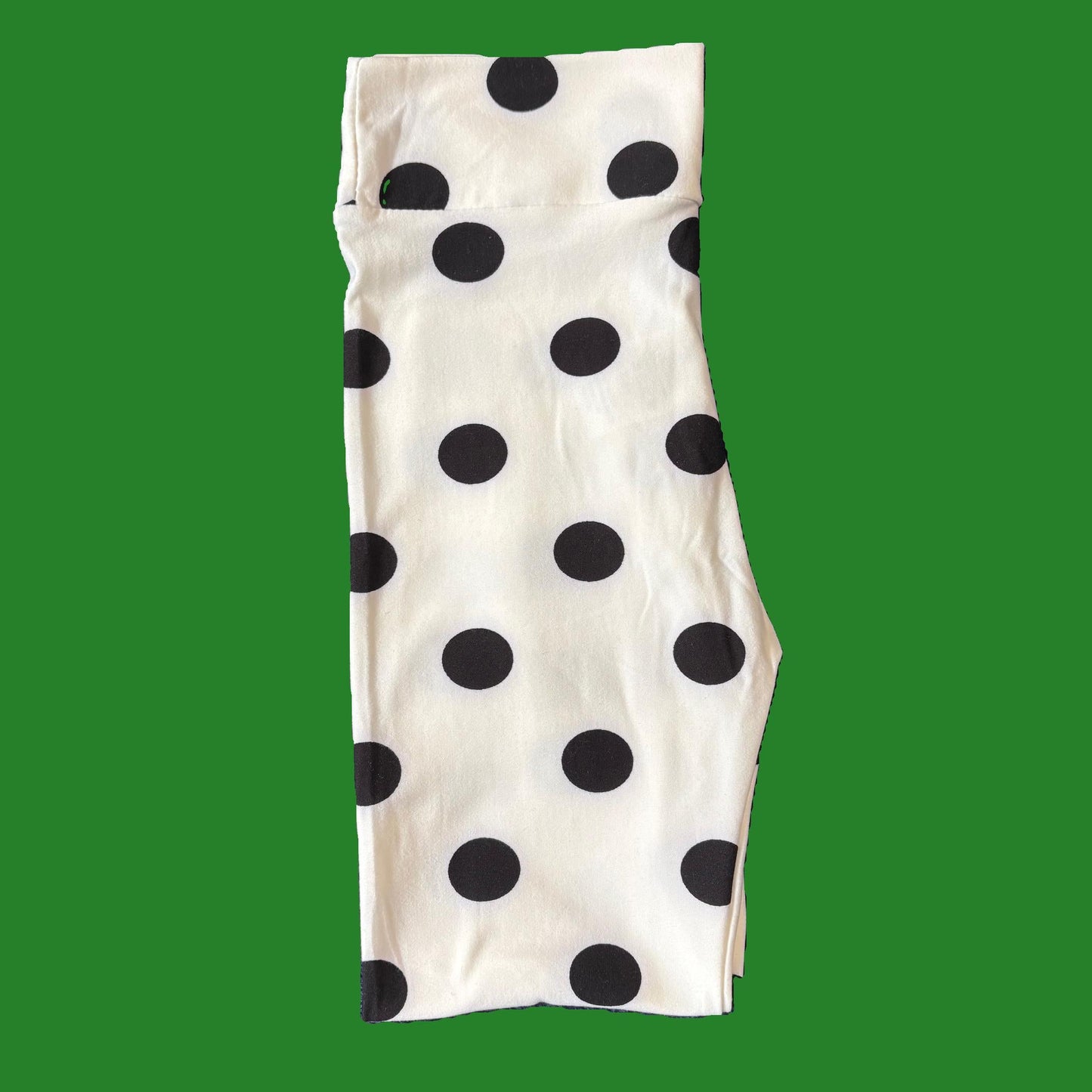 White polka dot design full length leggings