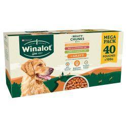 Winalot Meaty Chunks Pouches Mega Pack Mixed Chunks in Gravy 40pk, 100g