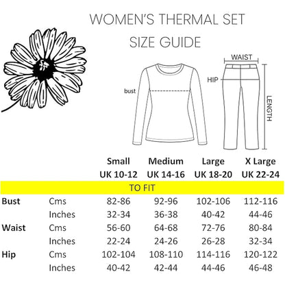 Women's Thermal Long Sleeve Top and Pants Set Winter Base Layers Warm Insulating Cotton Rich Fabric Sizes S to XXL Multiple Colors by Heatwave Thermalwear