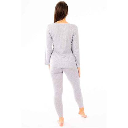 Women's Thermal Long Sleeve Top and Pants Set Winter Base Layers Warm Insulating Cotton Rich Fabric Sizes S to XXL Multiple Colors by Heatwave Thermalwear