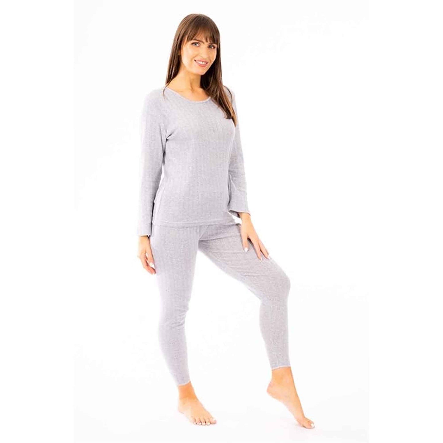 Women's Thermal Long Sleeve Top and Pants Set Winter Base Layers Warm Insulating Cotton Rich Fabric Sizes S to XXL Multiple Colors by Heatwave Thermalwear